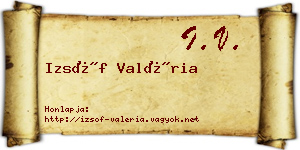 Izsóf Valéria névjegykártya